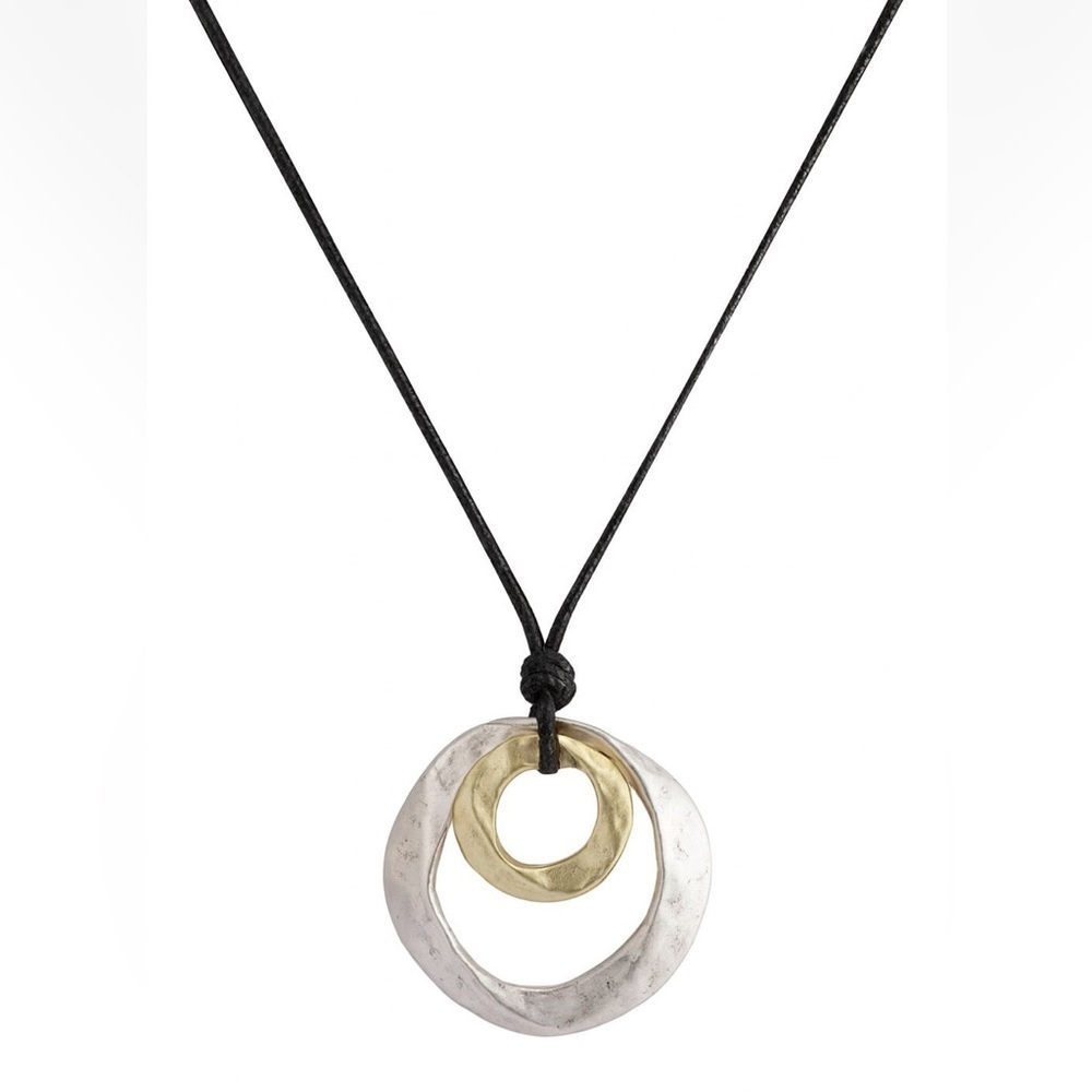 Boho Silver and Gold Sun Pendant Necklace